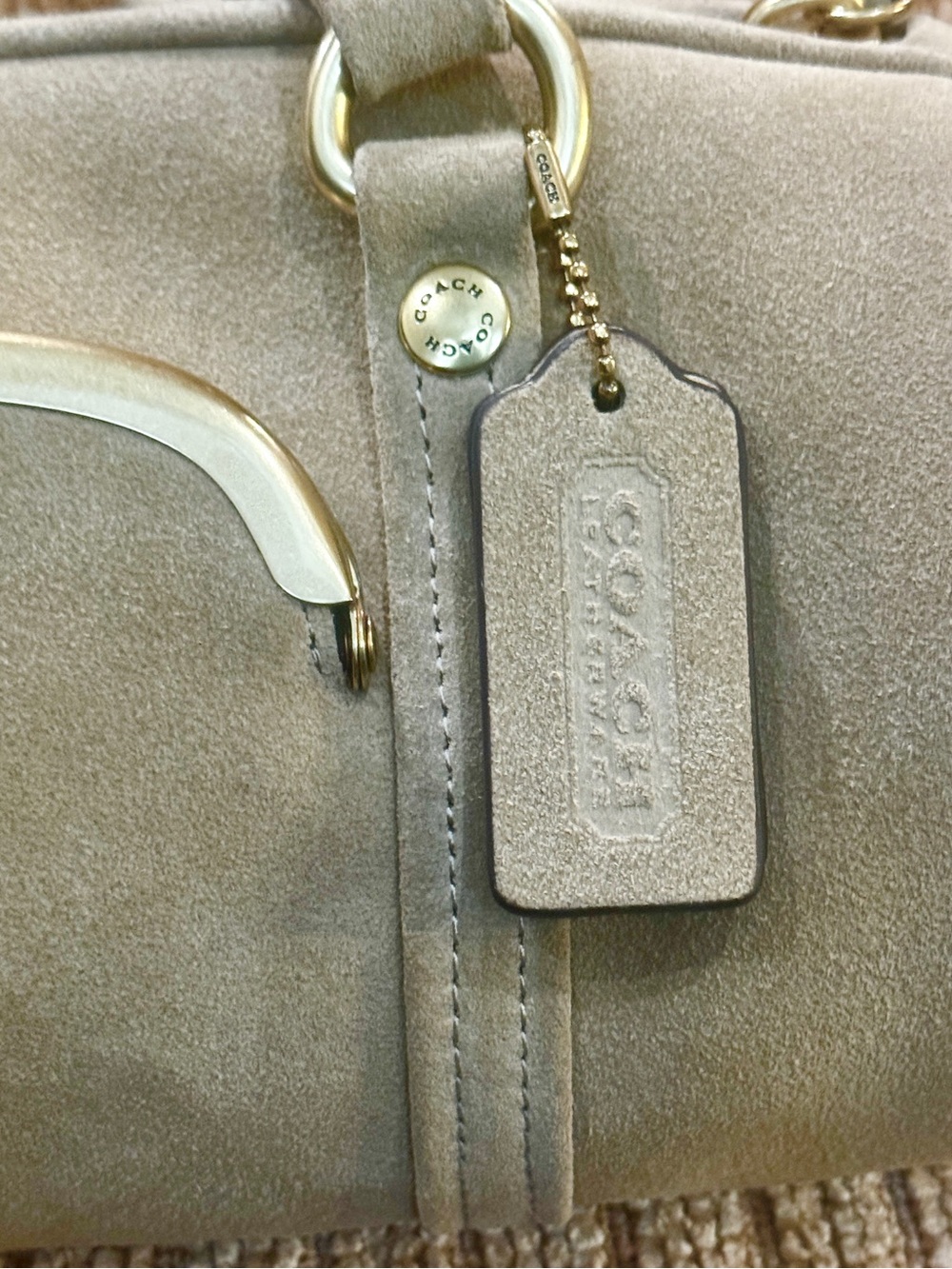 NEW... COACH Double Sided… Beige EMBOSSED Hangtag Set. NWOTs